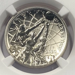 2020-S 50c Basketball Hall Of Fame Half NGC SP70 Enhanced Finish Item 9669 - Picture 1 of 4