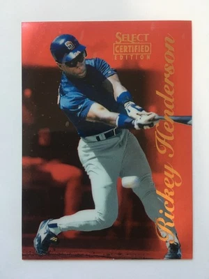 RICKEY HENDERSON 1996 SELECT CERTIFIED #70 RED PARALLEL - Image 1 of 2