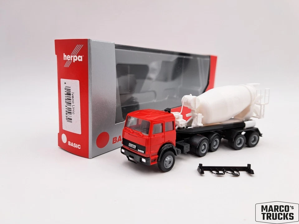 Herpa Iveco Unic Hormigonera Semirremolque, Rojo/Blanco No. 315630 1/87/HN2036 Foto 1 de 1