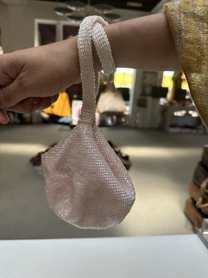Vintage Beaded Clutch Handbag Evening Purse Women’s Accessories Pink Wrist Bag - Image 1 of 3