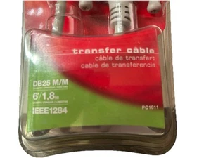 RCA IEEE 1284 Parallel Data Transfer Cable DB25 Male to Male, 6FT, 1.8 meters - Afbeelding 1 van 4