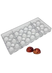 Goldbaking Professional Polycarbonate Semi Sphere Chocolate Mould / 21 indents - Picture 1 of 4