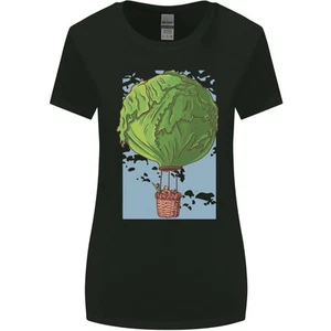 Funny Lettuce Hot Air Balloon Womens Wider Cut T-Shirt - Picture 1 of 19
