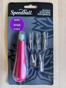 Speedball 41321 Linoleum Cutter 6 Piece Set Red New in Package - Picture 1 of 2