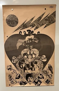 Rare 1968 Capitol Records Dbl side Promo Poster Beatles Hendrix 12.5 x 20.5" - Picture 1 of 10