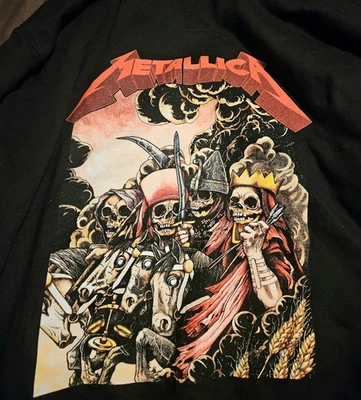 Chaqueta con Capucha Metallica The Four Horseman Negra Cremallera Completa Adulto Talla Grande Nueva Sin Etiquetas Foto 1 de 4