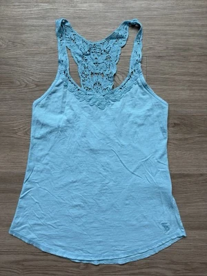Camiseta sin mangas Y2K Abercrombie & Fitch de colección para mujer pequeña con ribete de encaje cami alce Foto 1 de 4