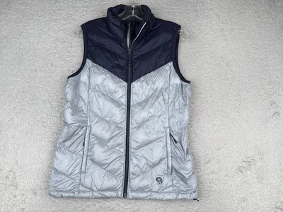 Chaleco Mountain Hardwear para mujer medio azul relación acolchada abajo 650 cuello falso caminata Foto 1 de 4
