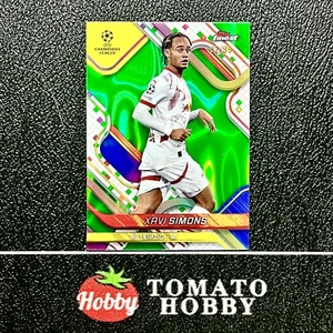 TOPPS FINEST UEFA 2024-25 XAVI SIMONS /99 GREEN LAVA REFRACTOR LEIPZIG - Picture 1 of 2