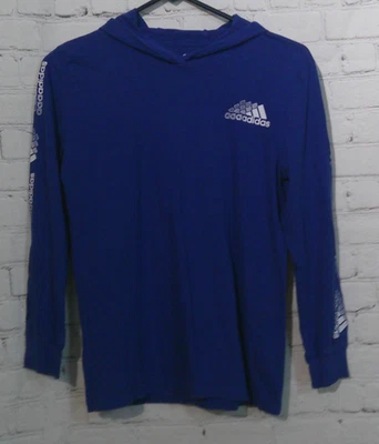 Boys Blue Adidas Hooded T-shirt size M (10-12) - Image 1 of 4