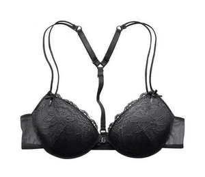 Damen Vorderverschluss-BH mit Bügel Unterwäsche schwarz Gr. 80 (Cup-C) NEU - Bild 1 von 1