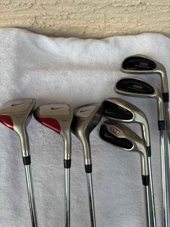 Nike CPR 7-PW Irons Plus 22, 26, 2 18 Hybrid CPR Steel Shafts Original Grips RH - Image 1 of 4