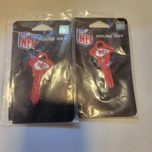 2 Uncut NFL Officially Licensed Kansas City Chiefs Blank Keys New In Package - Picture 1 of 6