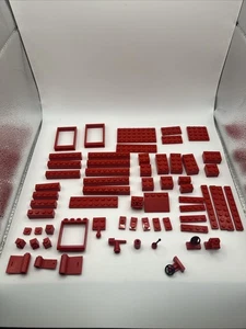 Vintage 1980er Lego Steine Lot rot Baustein Stücke wie abgebildet - Bild 1 von 5