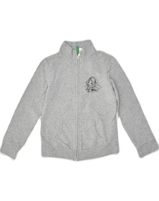 BENETTON Girls Sweatshirt Jumper 5-6 Years Small Grey Cotton AF04 — 第 1/4 张图片