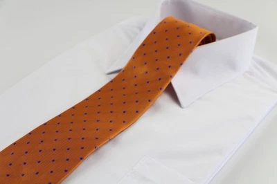 Mens Orange & Purple Mini Polka Dot Patterned 8cm Neck Tie - image 1 of 2
