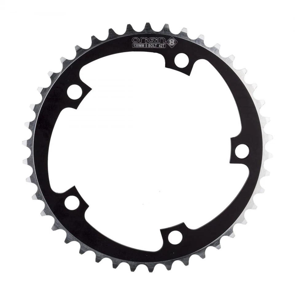 Origin8 Alloy Non-Ramped Chainrings, 42t, Black - Image 1 of 1