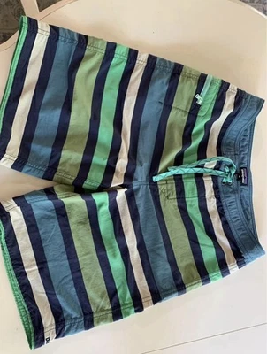 Pantalones Cortos de Natación Patagonia Board Shorts Niños 18 Verde/Azul Rayas Verano Foto 1 de 3