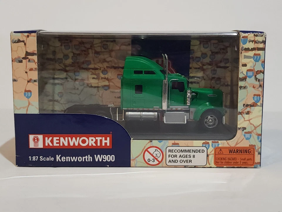 Kenworth w900 Semi Truck Tractor Norscot  1:87 Scale Model Green Big Truck - Image 1 of 4