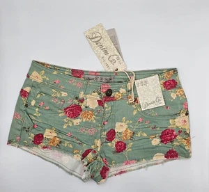 Brand New PRIMARK Denim Co. Shorts Floral Print - Size 10 Y2K Micro Shorts - Picture 1 of 2