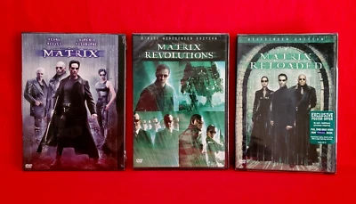 The Matrix + Reloaded + Revolutions 3 Widescreen DVD movie lot NEW Keanu Reeves - Image 1 of 4