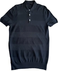Sisley Poloshirt Herren mittelschwarz gestrickt Kragen lässig Kontrastknopf - Bild 1 von 10