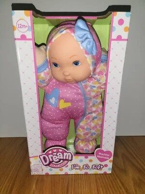 I'M SO SOFT Bebé Niña Muñeca Rosa Rosa con Pájaro Púrpura Colección Sueño 12" Peluche Foto 1 de 4