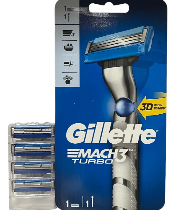 5 Gillette MACH3 Turbo Rasierklingen, + Rasierer 3D, Original Klingen - Bild 1 von 1