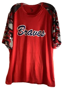 Braves #44 Size XL Red CamoPerformance Material T-Shirt Badger Sports Hank Aaron - Picture 1 of 5