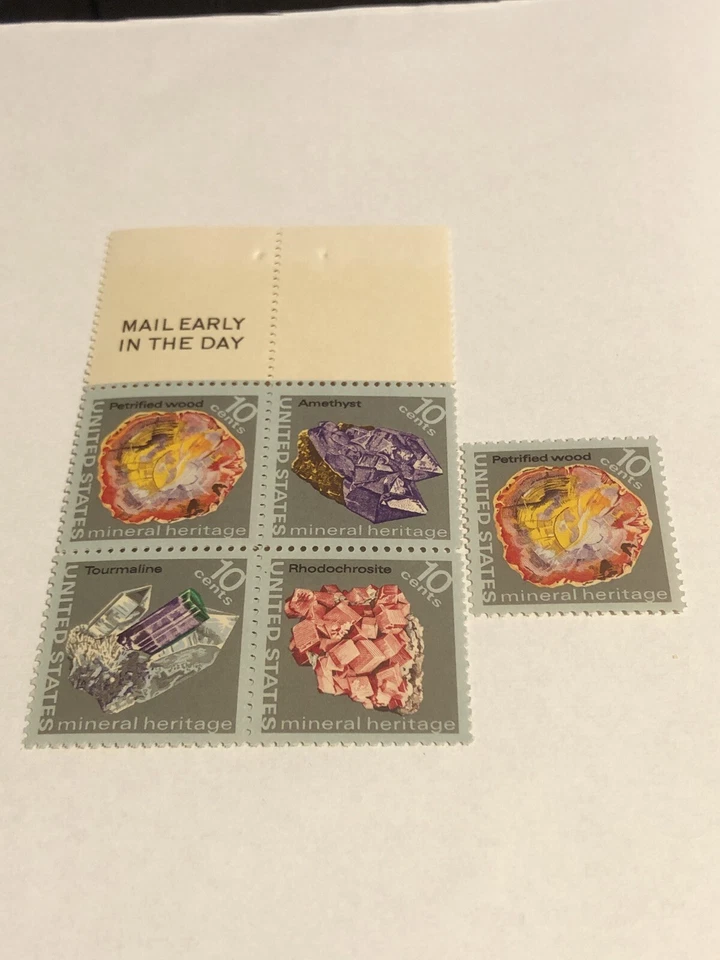#1538-41 – 1974 10c Mineral Heritage - ( Block and Single) - Image 1 of 1