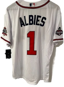 Ozzie Albies Atlanta Braves jersey, NWT, Mens Large (46), 23” pit-to-pit. - Picture 1 of 2