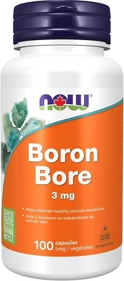 AHORA Suplementos, Boro 3 Mg (Glicina Bororgánica), 100 Cápsulas Vegetales Foto 1 de 4