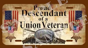 Proud Descendant of a Union Vet targa veicolo a tema guerra civile americana - Foto 1 di 1
