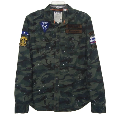 Super Dry Army Tropics Camo Patches Long Sleeve Shirt Size L - Image 1 of 4