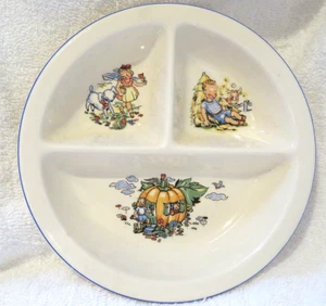 Vtg NURSERY RHYMES DIVIDED BABY DISH/PLATE-Salem China-Made in USA-VG Condition! - Picture 1 of 5