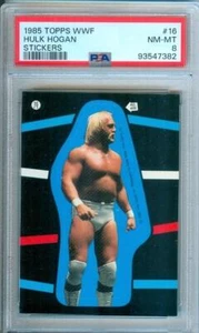 1985 Topps HULK HOGAN Sticker Original WWF Trading Card #16 PSA 8 - Picture 1 of 2