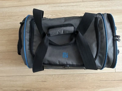 FUL 21"x12" Gray & Blue Wheeled Rolling Duffel Bag Carry On Dual compartments - Image 1 of 4