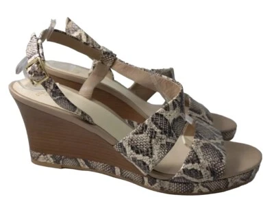 $165 COLE HAAN 9 B сандалии Ravenna кожи питон змея печати на танкетке GrandOS - Изображение 1 из 4