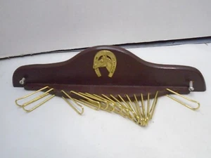 Vintage Western Horse Wood Neck Tie Rack Belt or Key Holder Wall Mount - Picture 1 of 5