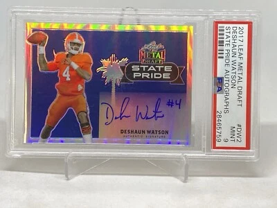 Deshaun Watson 2017 Leaf Metal Draft State Pride Autograph Rookie RC PSA 9 POP 1 - Image 1 of 4