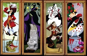 Haunted Mansion Disney Villains Stretching Portraits Poster Disneyland WDW Print - Picture 1 of 5