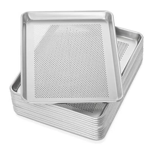 Half Sheet Perforated Aluminum Baking Pan Trays Commercial Grade 13x18 - 12 Pans - Picture 1 of 1