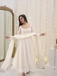 Anarkali Gown Pakistani Salwar Kameez Ready To Wear Wedding Party Bollywood New - Picture 1 of 7