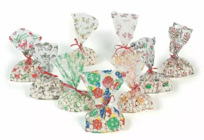 108 ~ Bolsas de golosinas de celofán de Navidad ~ Surtido de bolsas de regalo para violonchelo 5 1/2" x 11" Foto 1 de 3