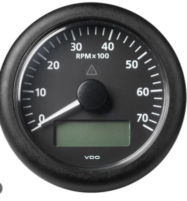 VDO MARINE 3-3/8″ (85MM) VIEWLINE TACH W/MULTI-FUNCTION DISPLAY 7000 RPM Black - Image 1 of 4