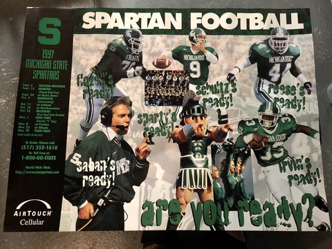Michigan State Spartans 1997 Football Poster..SMB Marching Band In Picture Cover