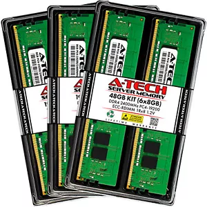 48GB 6x 8GB PC4-2400 RDIMM ASUS RS700-E8-RS4 RS700-E8-RS8 Memory RAM - Picture 1 of 3