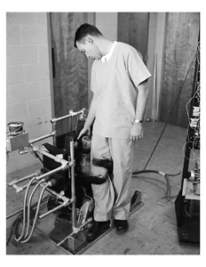 1960 NASA Astrochimp che abbraccia il suo allenatore 8x10 stampa fotografica su 8,5"" x 11" - Foto 1 di 1