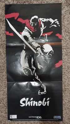 Authentic Vintage Nintendo Power SHINOBI Poster Double Sided 22x11 Sega DS 3DS - Image 1 of 4