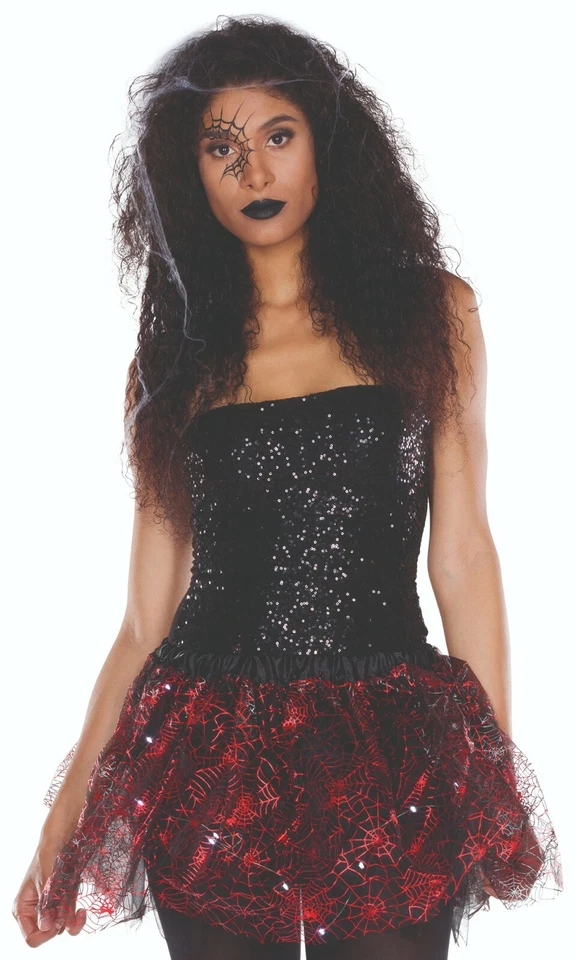 Rubies 613800 - Tüllrock Spinnennetz Erw. LED leuchtender Rock Halloween Hexe